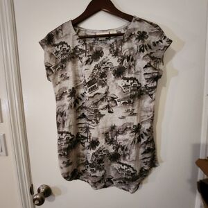 Cynthia Rowley 100% Linen Top Blouse Shirt career office city hawaii